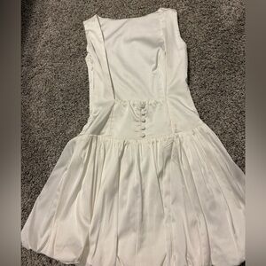 Abercrombie & Fitch Cream High neck Bubble Hem dress